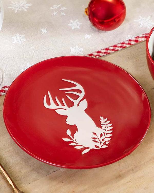 Dibor Cranberry Stag Side Plates
