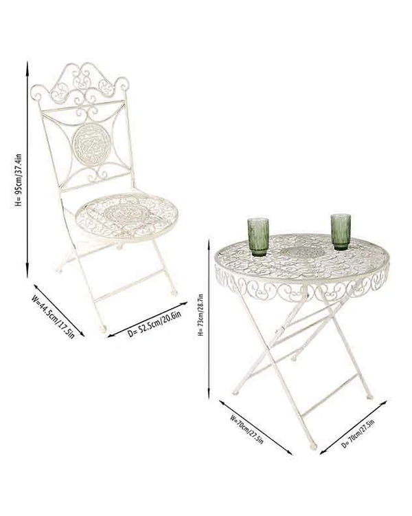 Dibor Cream 3 Piece Outdoor Bistro Set