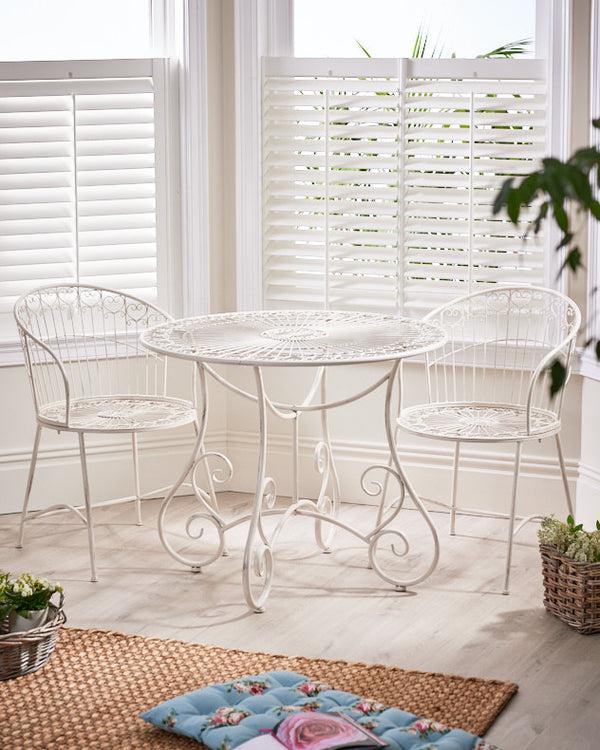 dibor Cream Heart 2 Seater Indoor Bistro Set