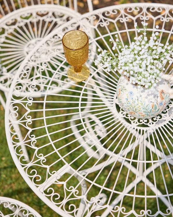 Dibor Cream Heart Scrolled 2 Seater Bistro Set