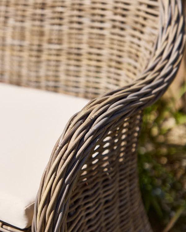 Dibor Curved Wicker Garden Bench