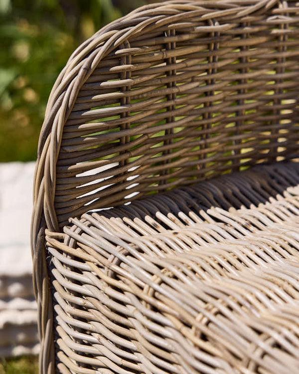 Dibor Curved Wicker Garden Bench