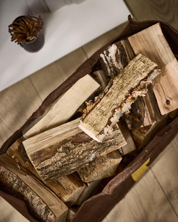 Dibor Dark Brown Stag Jute Log Bag