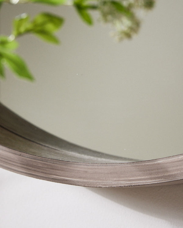 Dibor Deane Natural Wood Round Mirror