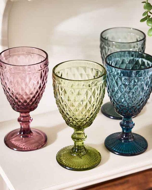 Dibor Diamas Coloured Glass Wine Goblets