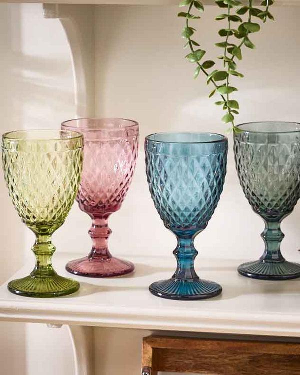 dibor Diamas Coloured Glass Wine Goblets