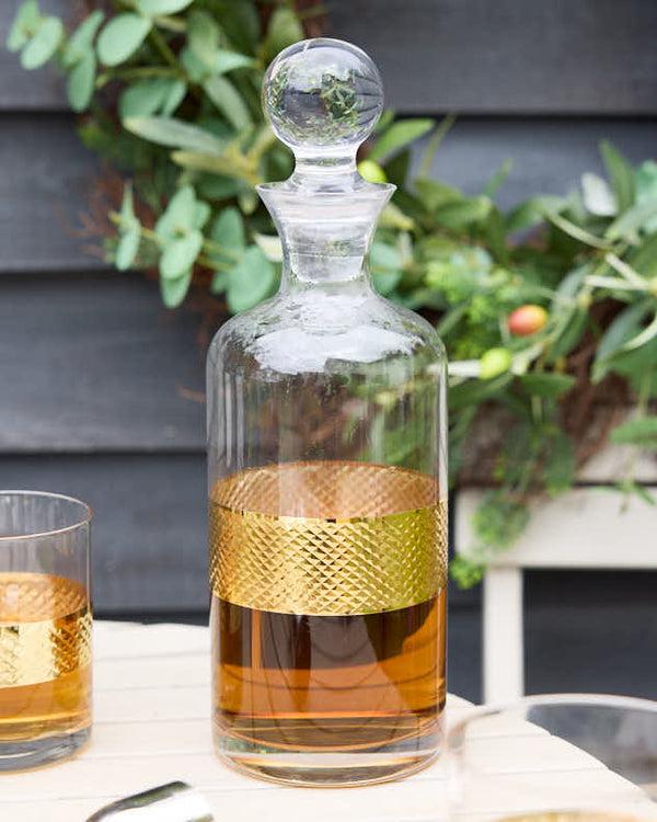 dibor Diamond Embossed Gold Decanter