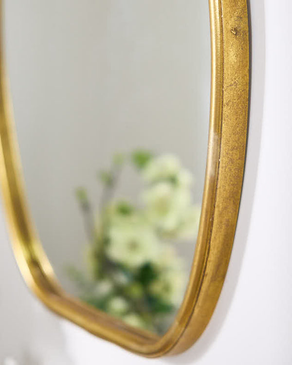 Dibor Distressed Gold Wall Mirror