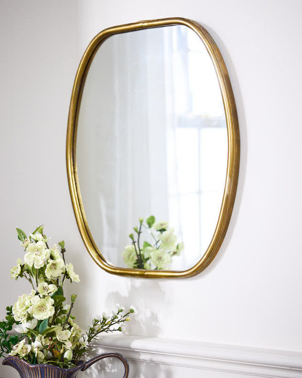dibor Distressed Gold Wall Mirror