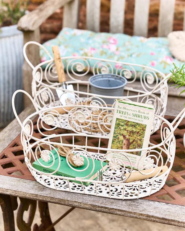 dibor Duras Set of 2 Vintage Cream Baskets