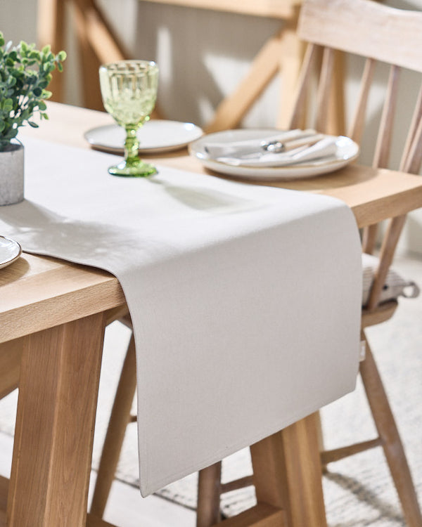dibor Ecru Cotton Table Runner