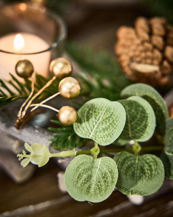 Dibor Eucalyptus Round Candle Holder Centrepiece