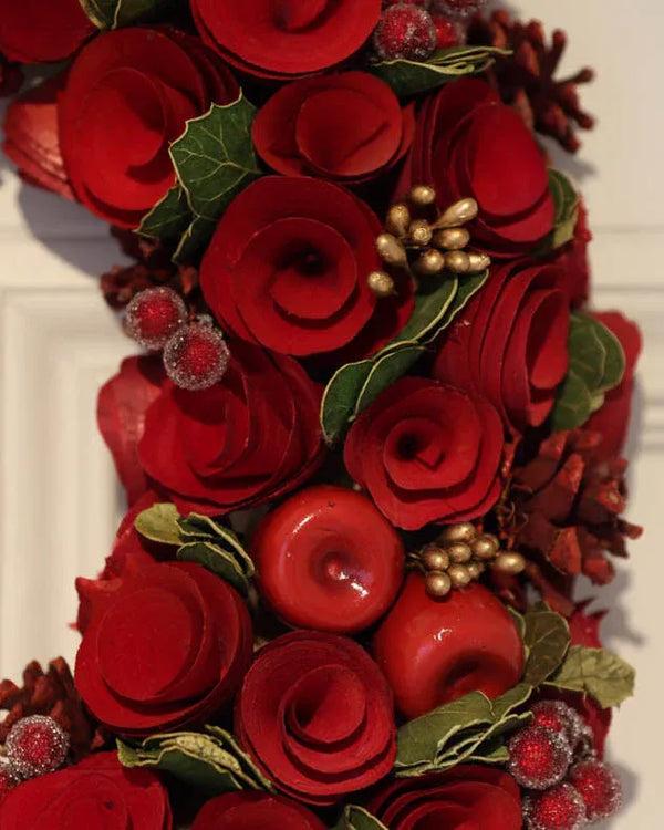 dibor Extra Large Red Roses Wreath 42cm