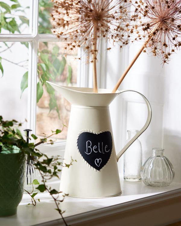Dibor Extra Large Vintage Cream Heart Jug Vase