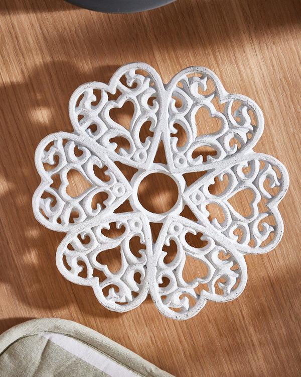 Dibor Extra Large White Cast Iron Trivet