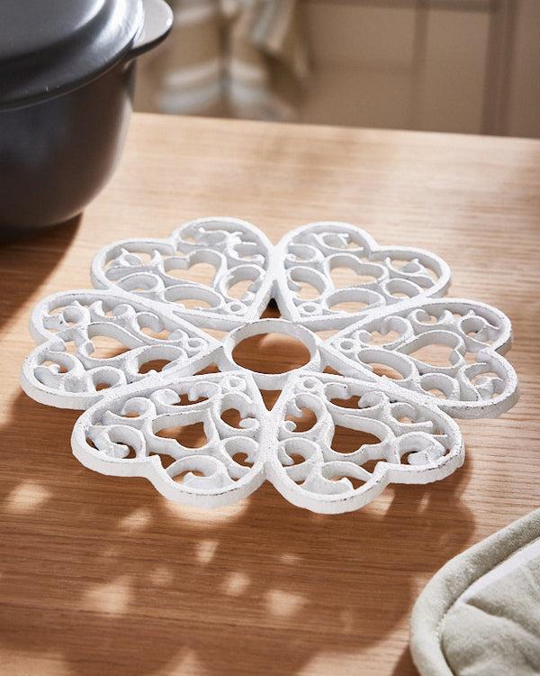dibor Extra Large White Cast Iron Trivet