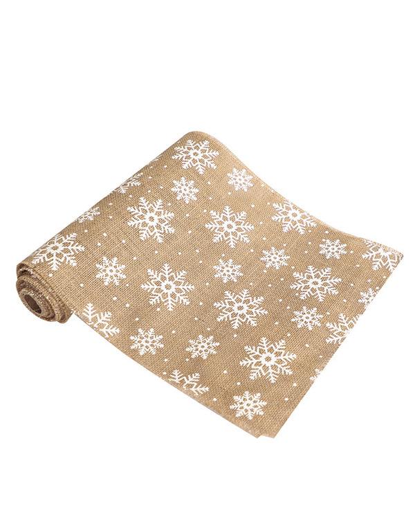 Dibor Extra Wide Jute Snowflake Table Runner