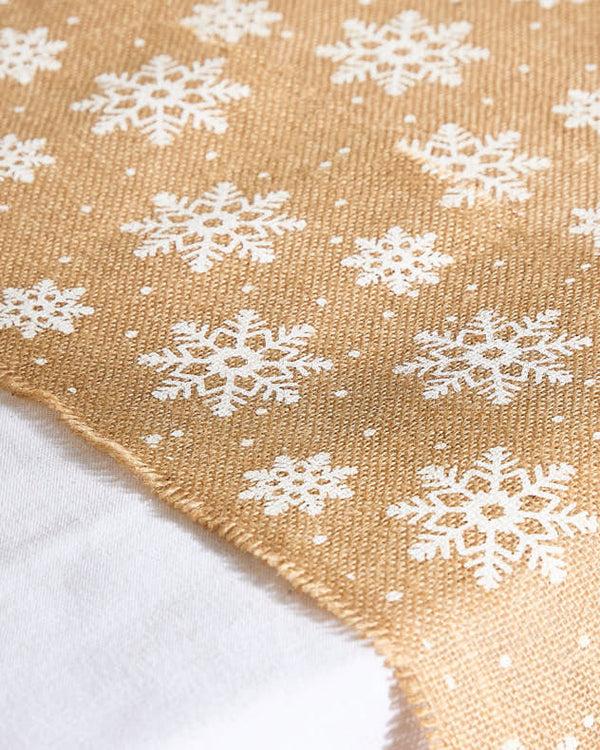 Dibor Extra Wide Jute Snowflake Table Runner