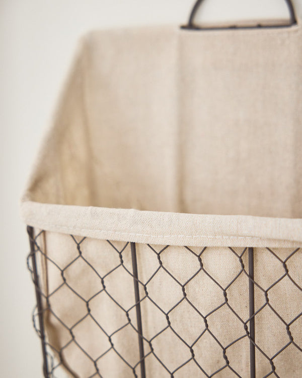Dibor Fabric Lined Wire Storage Basket