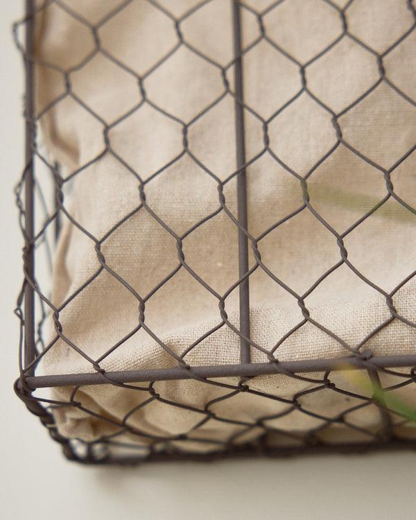 Dibor Fabric Lined Wire Storage Basket