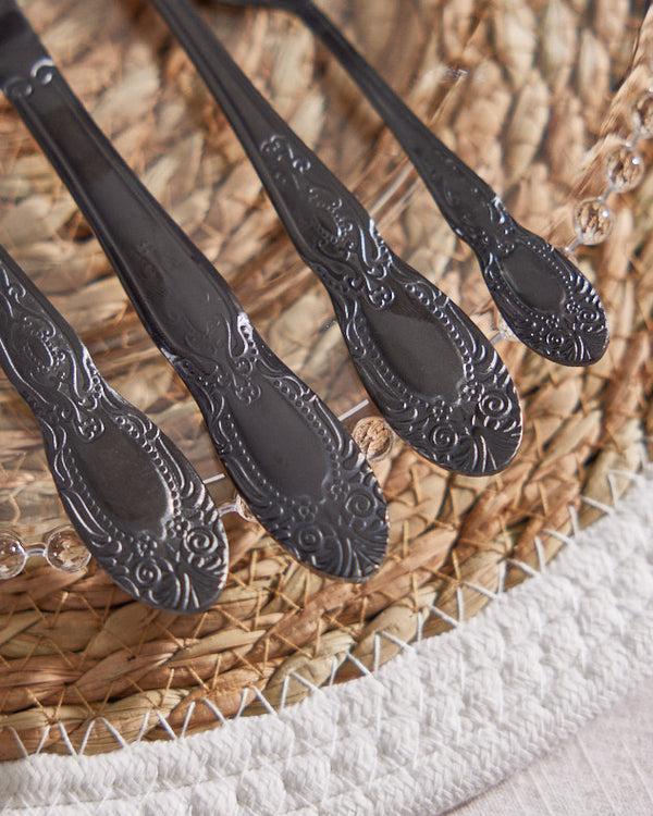 Dibor Fairley Black 16 Piece Cutlery Set