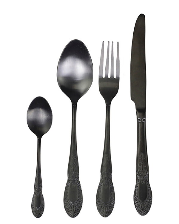 Dibor Fairley Black 16 Piece Cutlery Set