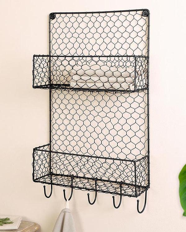 Dibor Farmhouse Wire Two Tier Wall Rack