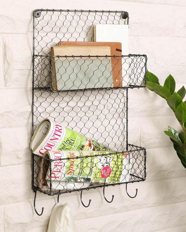 dibor Farmhouse Wire Two Tier Wall Rack