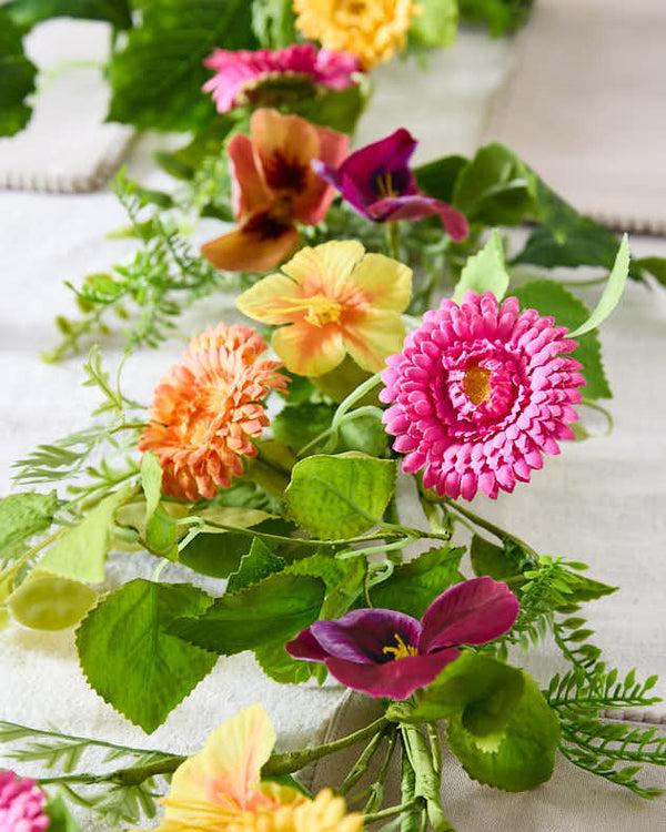 Dibor Faux Daisy & Pansy Spring Garland