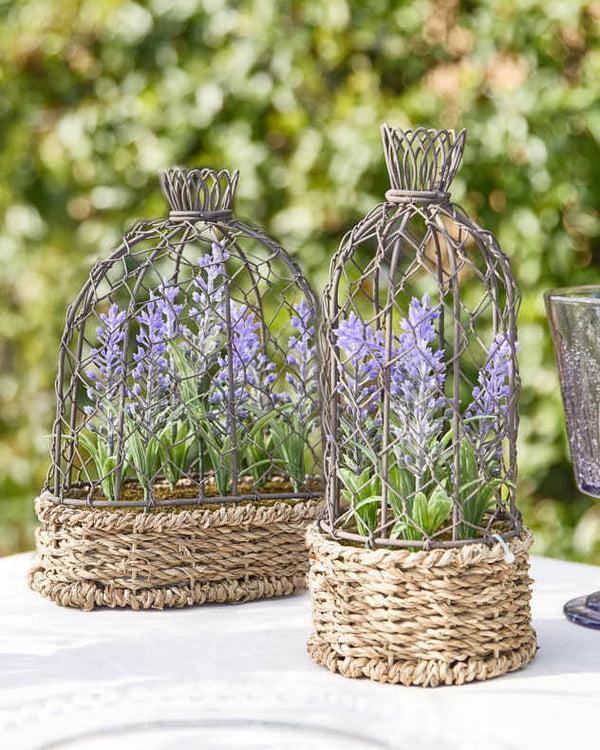 dibor Faux Lavender in Birdcage Basket