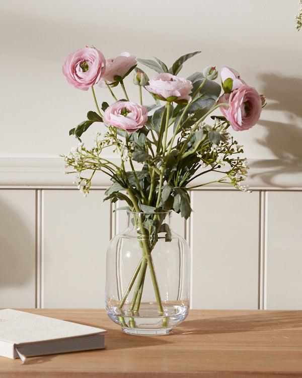 dibor Faux Pink Ranunculus Spray in Vase