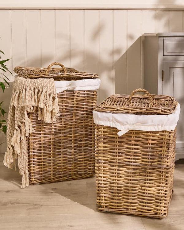 dibor Faya Square Rattan Laundry Basket