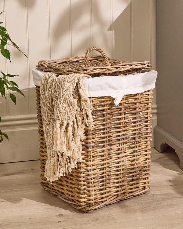 Dibor Faya Square Rattan Laundry Basket