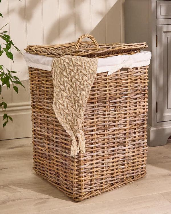 Dibor Faya Square Rattan Laundry Basket