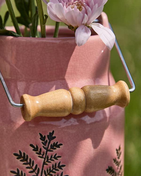 Dibor Fern Leaf Pink Milk Churn Flower Vase