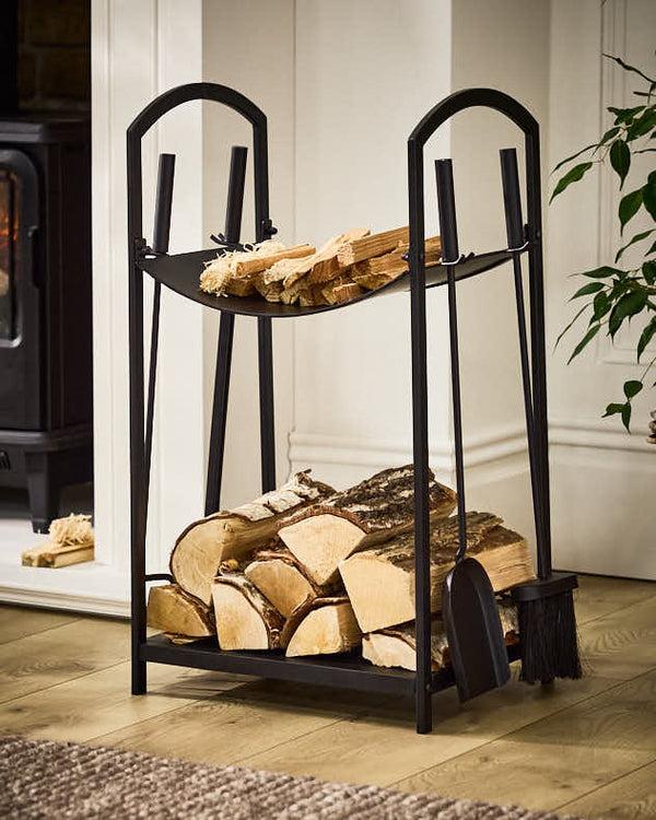 dibor Fire Tools Set with Log Storage