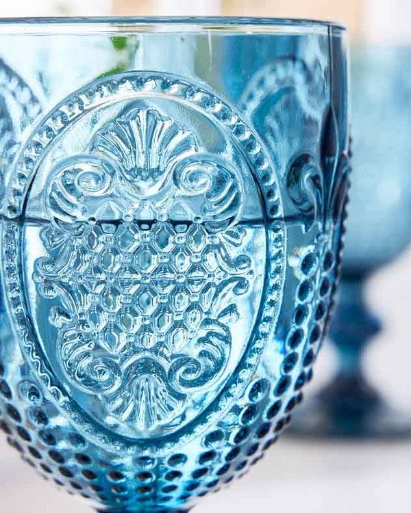 Dibor Fleur De Lys Blue Wine Goblet