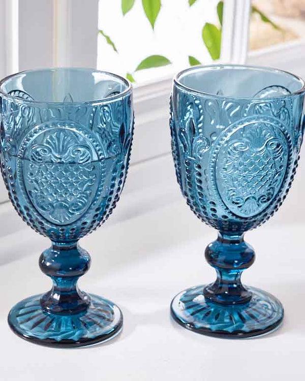 Dibor Fleur De Lys Blue Wine Goblet