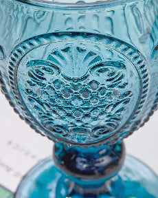 Dibor Fleur De Lys Blue Wine Goblet