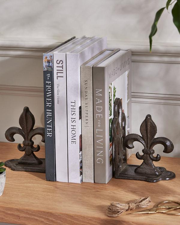 dibor Fleur de Lys Cast Iron Bookends