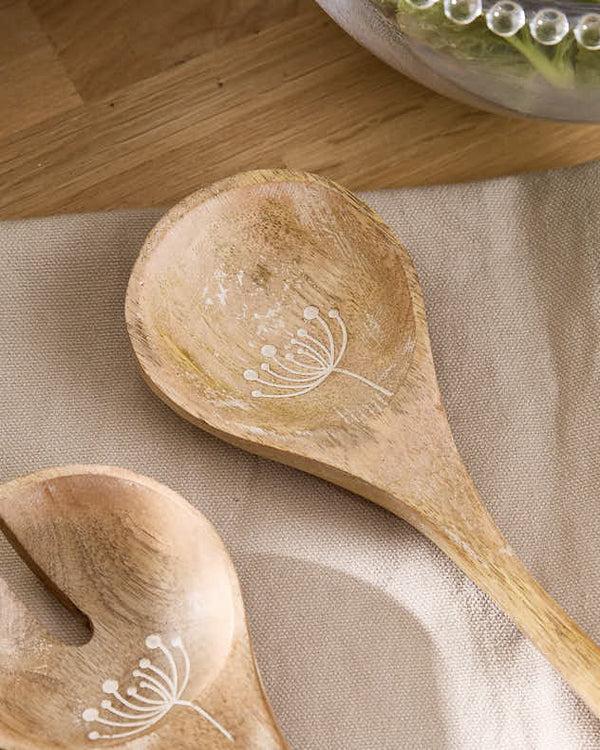 Dibor Flora Carved Wooden Salad Servers
