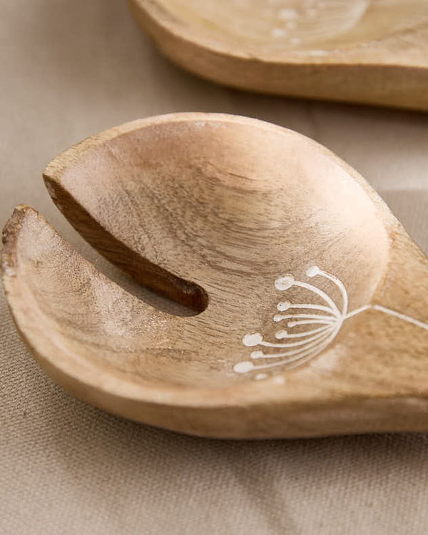 Dibor Flora Carved Wooden Salad Servers