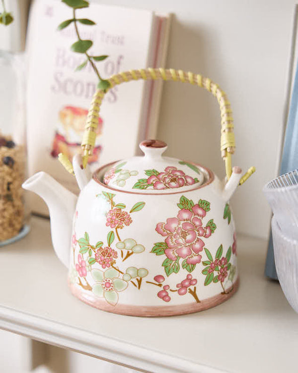 dibor Floral Blooms Porcelain Teapot with Infuser