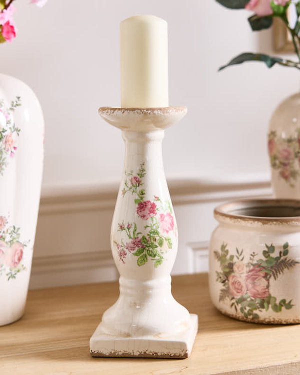 dibor Floral Ceramic Candle Holder