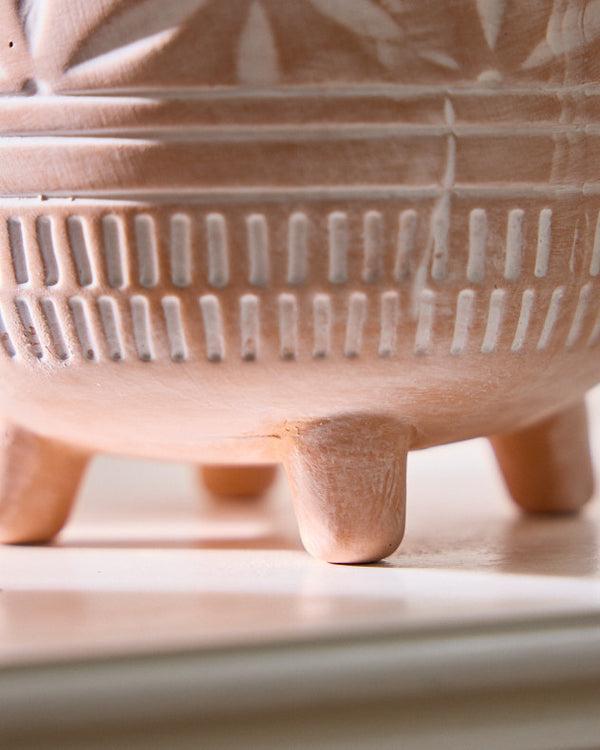 Dibor Floral Terracotta Footed Plant Pot