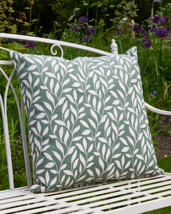 Dibor Forest Green Leaf Cotton Cushion