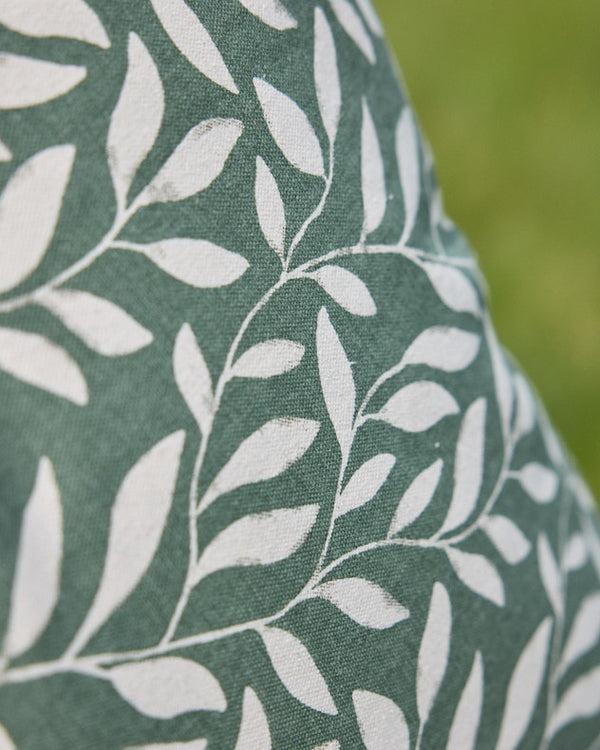 Dibor Forest Green Leaf Cotton Cushion