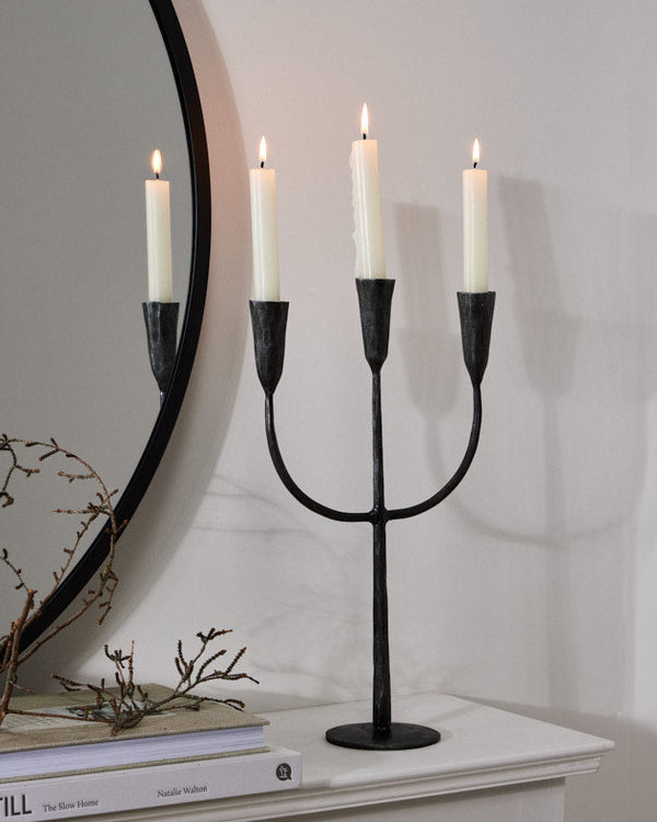 Dibor Forged Iron Trident Candelabra