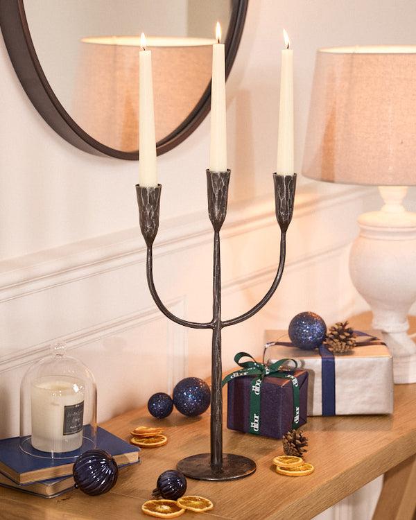 dibor Forged Iron Trident Candelabra