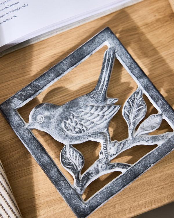 Dibor French Grey Bird Trivet